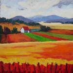 Wit huis in de Jura Acrylschilderij